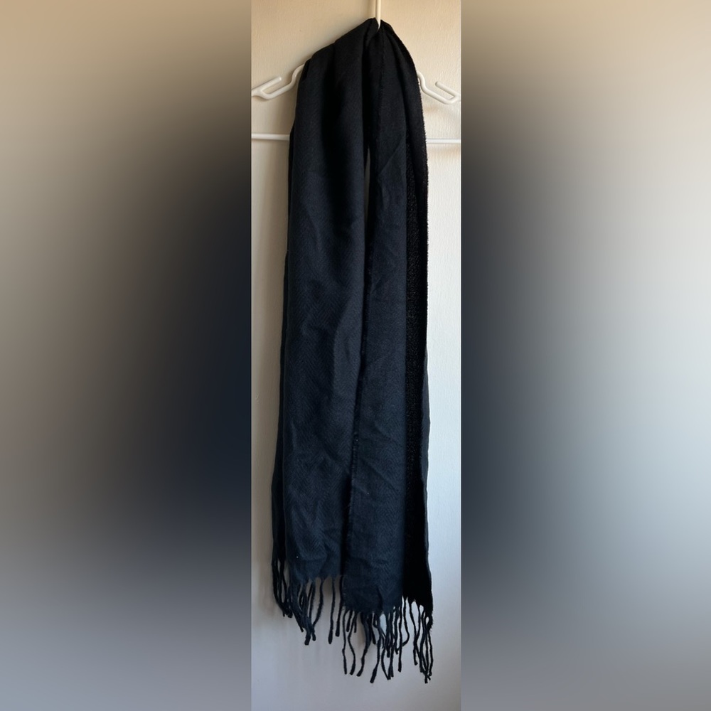 Style & Co. Elegant Black Scarf with Fringe